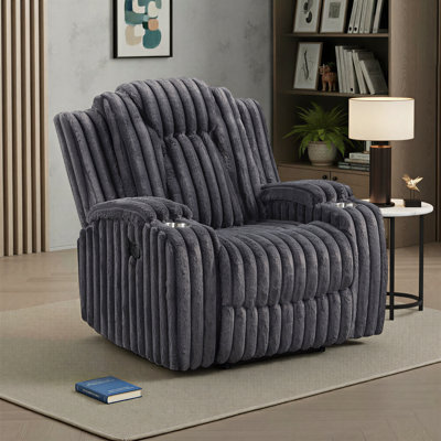 Fauteuil inclinable manuel en velours côtelé moderne et contemporain de 38 po Garrett