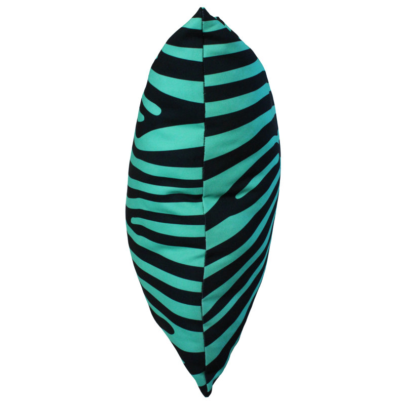 Animal Print Reversible Throw Pillow, Teal/Black