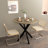 Brown 31.5 Inch Round Dining Table, Top, Metal Legs, Modern For 2 - 4 Guests 31.5" Construction, Seats 4, Contemporary Style