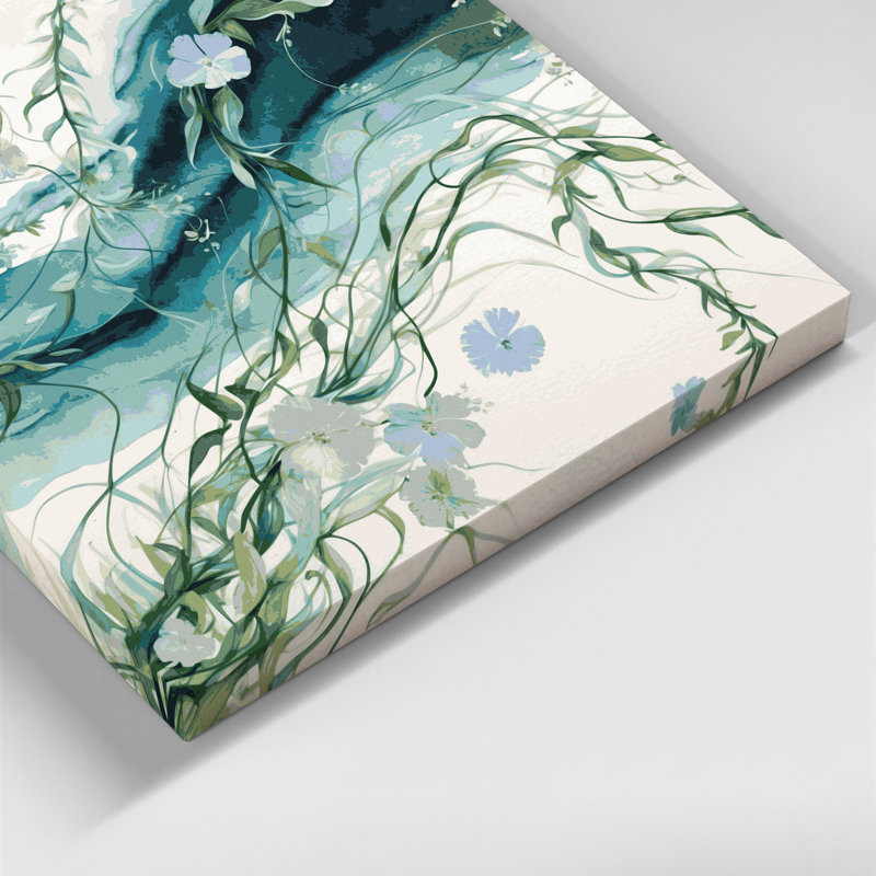 «Coastal Coastal Vines», art mural sur toile beige, H 20 po x l 24 po