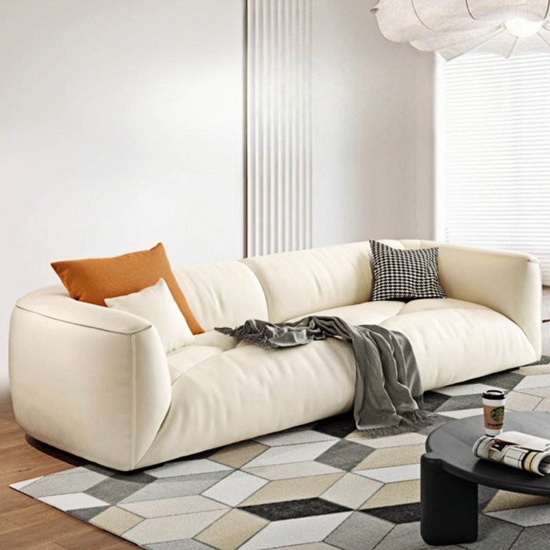 Modern Cream Straight Small-Apt Sofa