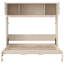 Lit escamotable double avec armoires de rangement, beige