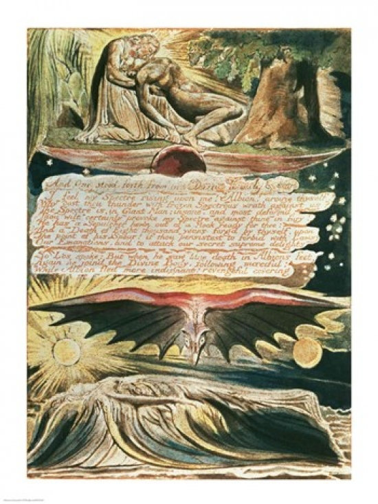 "L'émanation du géant Albion:" et un "Stood Forth" de Jérusalem par William Blake (24 x 36)