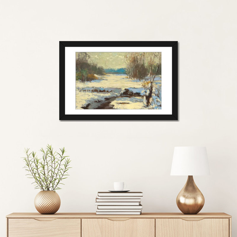 « river pass » par ernest chiriacka, reproduction d’impression sur toile tendue, H 16 po x l 24 po x P 1 po, Blanc
