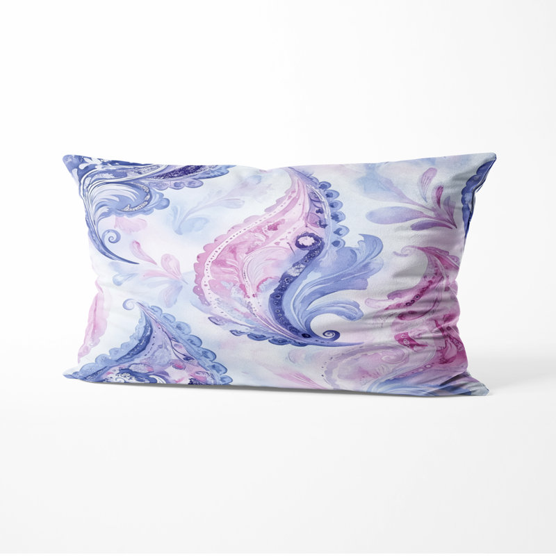 Coussin décoratif moderne Modern - Coussin à imprimé cachemire mauve, H 12 po x l 20 po