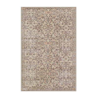 Tapis décoratif floral beige/brun Aquinnah