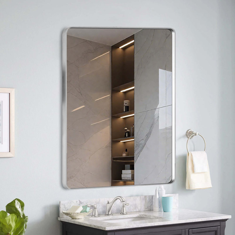 Miroir de salle de bain, Noir, Verticale, 30 po x 23 po
