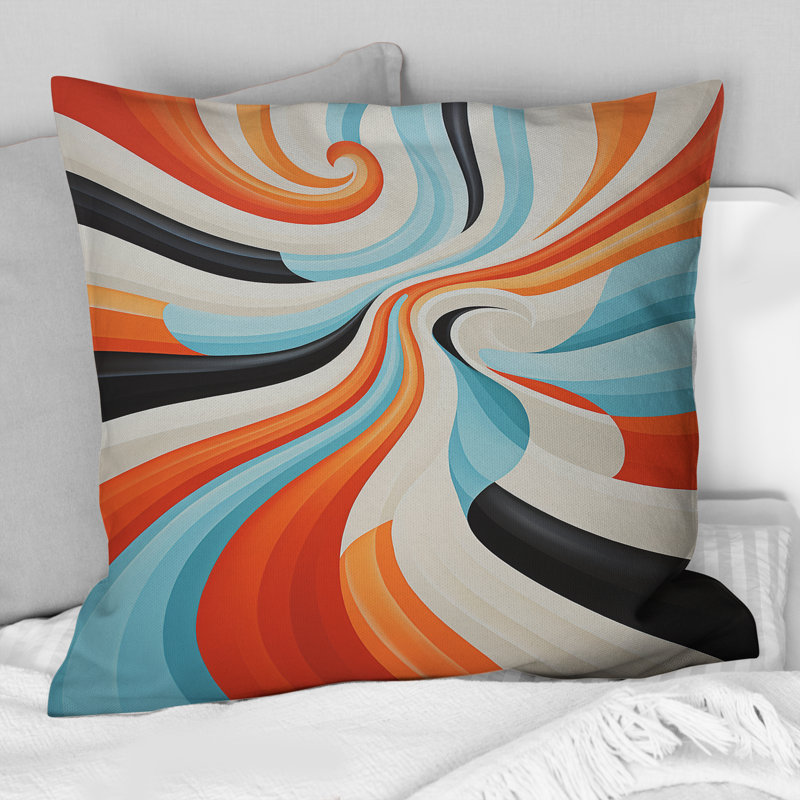 Coussin décoratif orange Mid Century Optic I - Abstract Midcentury