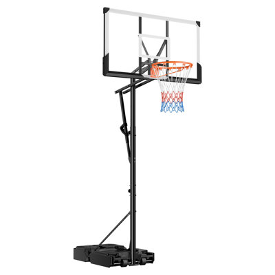 Panier de basketball réglable réglable, d'une hauteur de 5,25 à 10 pi, panneau de 44 pouces avec roues pour PC, idéal pour les enfants, les adolescents et les adultes dans les allées ou les jeux au bord de la piscine