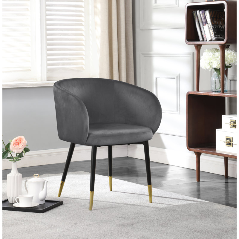 Analeah 18'' H Velvet Upholstered Armchair, Grey Velvet