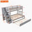 Lit mezzanine avec lit gigogne en bois