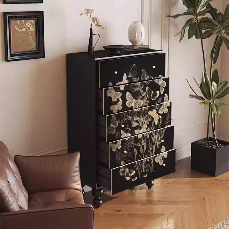 Armoire de rangement en bois à 5 tiroirs