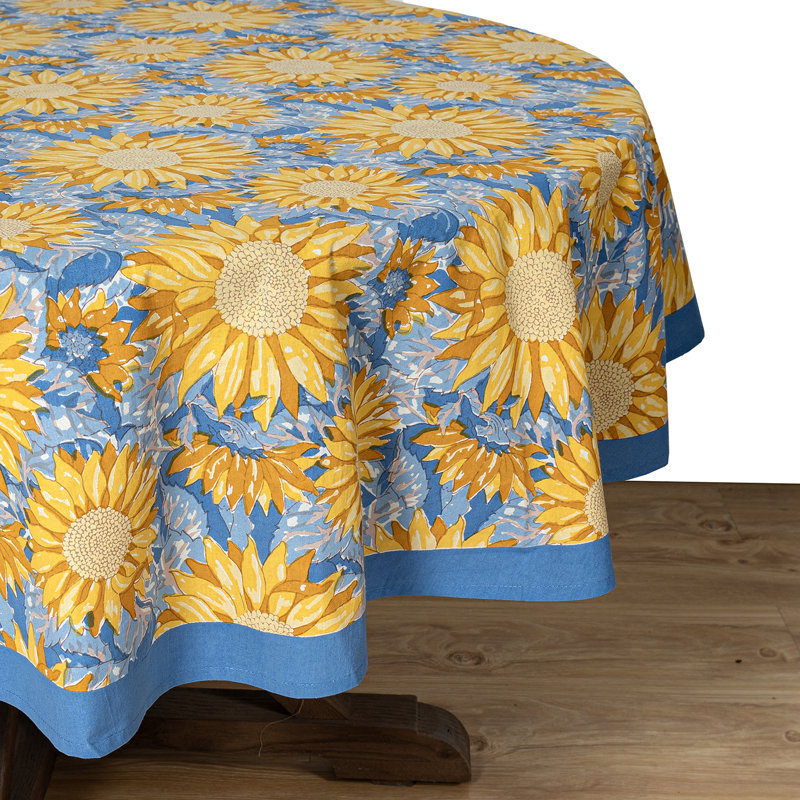 Nappe Daronta, 90 po x 90 po, Bleu/jaune