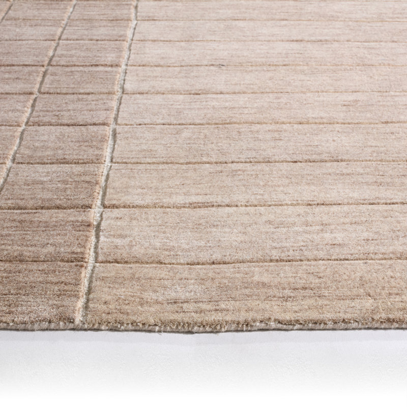 Jaipur Living Dommel LNM01 Handknot Geometric Ivory/Tan Area Rug (6'X9'), Rectangle 8' x 10', Ivory