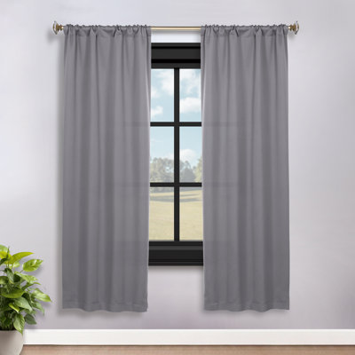 Moriah Millendon Solid Modern Polyester Rod Pockets Room Darkening Curtain Pair