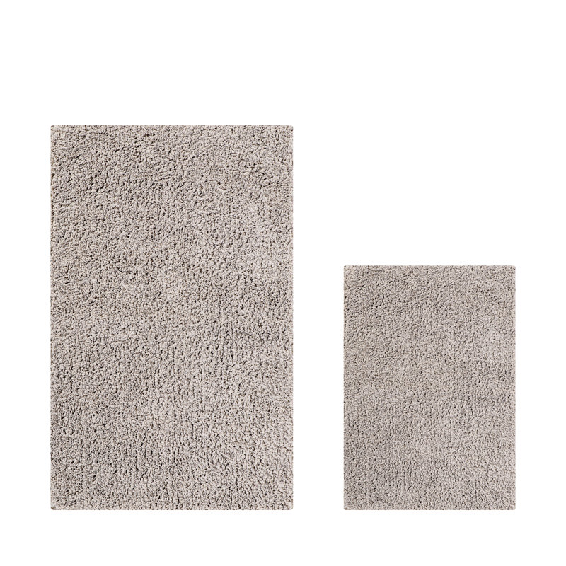 Magdelyn Collection 100% Polyester Machine Washable 2 Piece Bathroom Rug Set, 2 PCs Set (17" x 24" | 21" x 34"), Beige