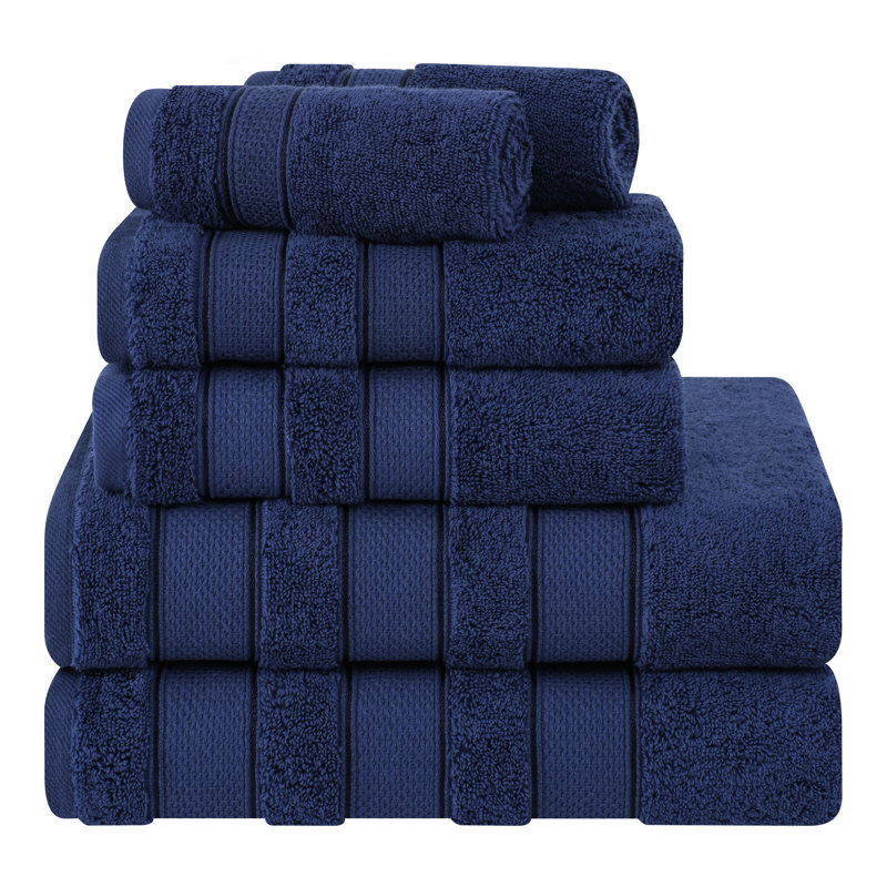 Ensemble 6 serviettes de bain Karani, Marine