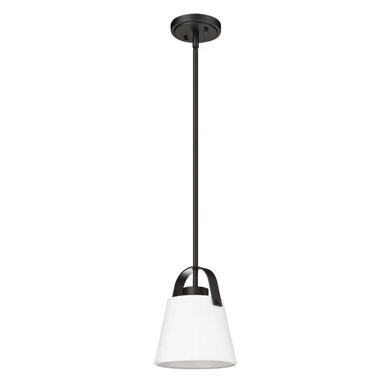 1 - Light Shaded Pendant, Matte Black, 90.5" H x 8" W x 8" D