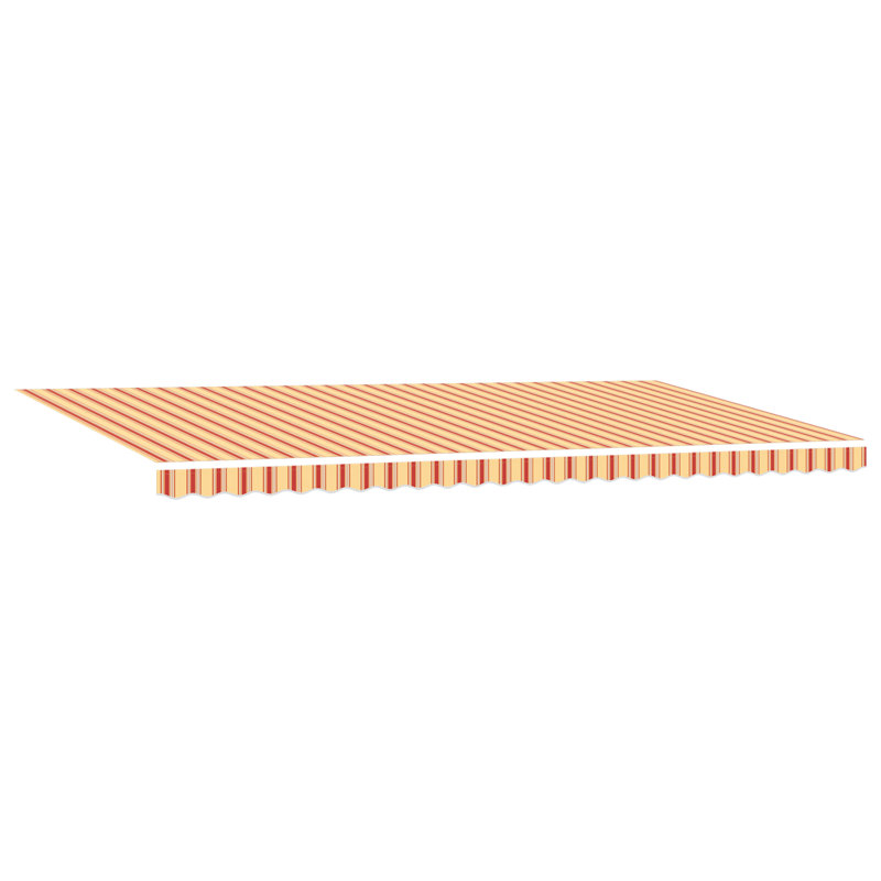 Brayden Studio Retractable Patio Awning, 600 cm W x 300 cm D, Yellow/Orange Striped