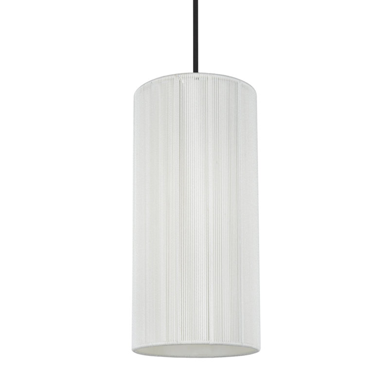 Luminaire suspendu cylindrique 1 lumière Kaylien, Noir, 12,5 po: H 6 po x l 6 po