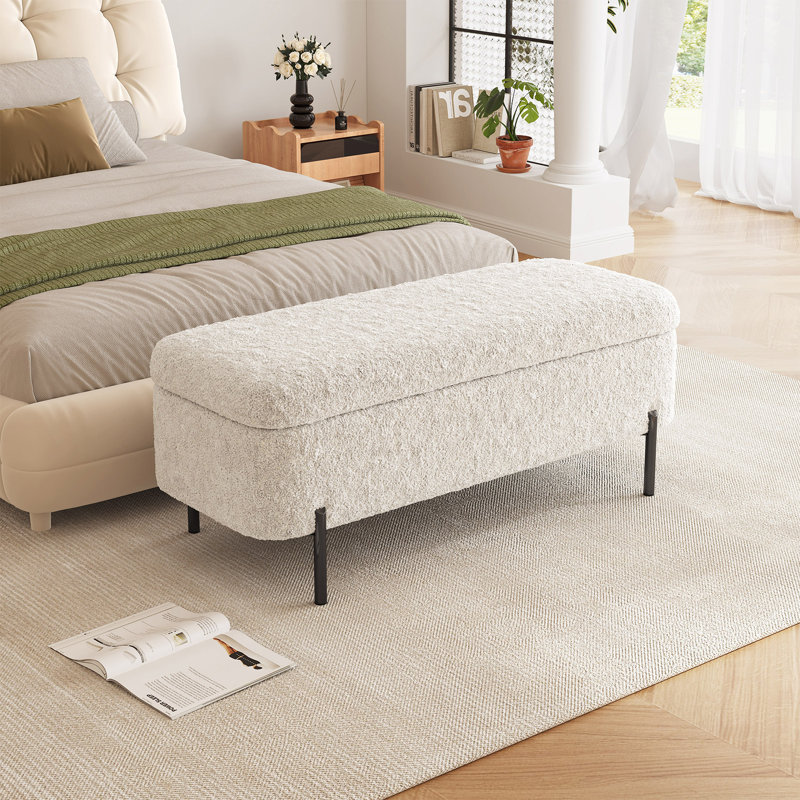 Polyester Upholstered Storage Bench