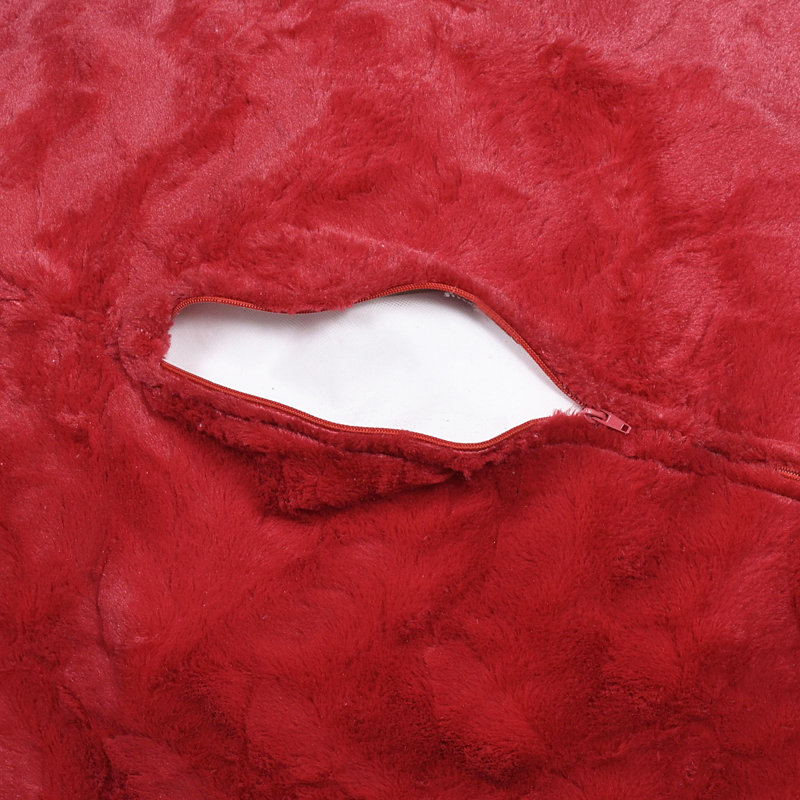 Leeban Aucun, Fausse fourrure rouge, H 27 po x l 34 po x P 34 po