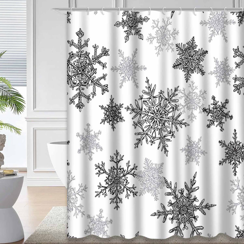 Rideau de douche blanc avec 12 crochets, L 72 po x l 72 po