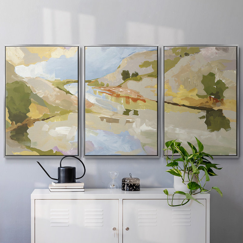 " Uplands II " 3 - Pieces, 36" H x 75" W x 2" D, Silver
