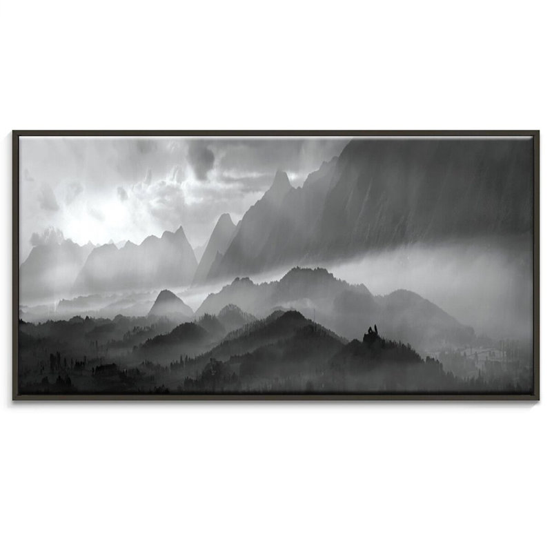 Print on Canvas, 31cm H x 61cm W, Black Floater Frame