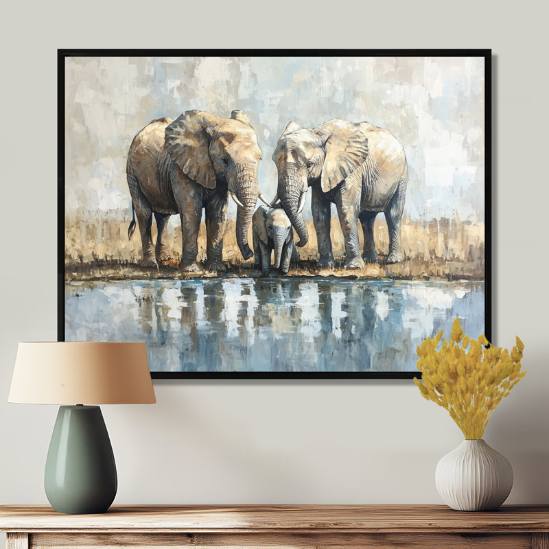 Gumbs - Animals Wall Art, H 34 po x l 44 po, Noir, noir, noir, noir, Impression encadrée flottante