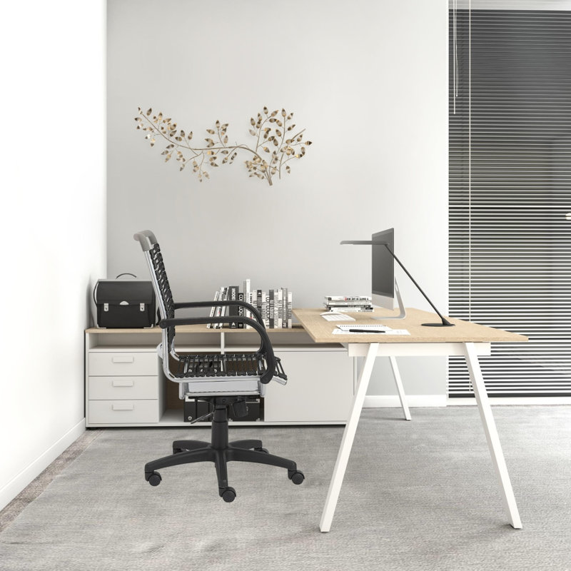 Chaise de travail, Chrome / noir
