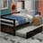 Twin Size Daybed with Trundle Frame Set-1299564940