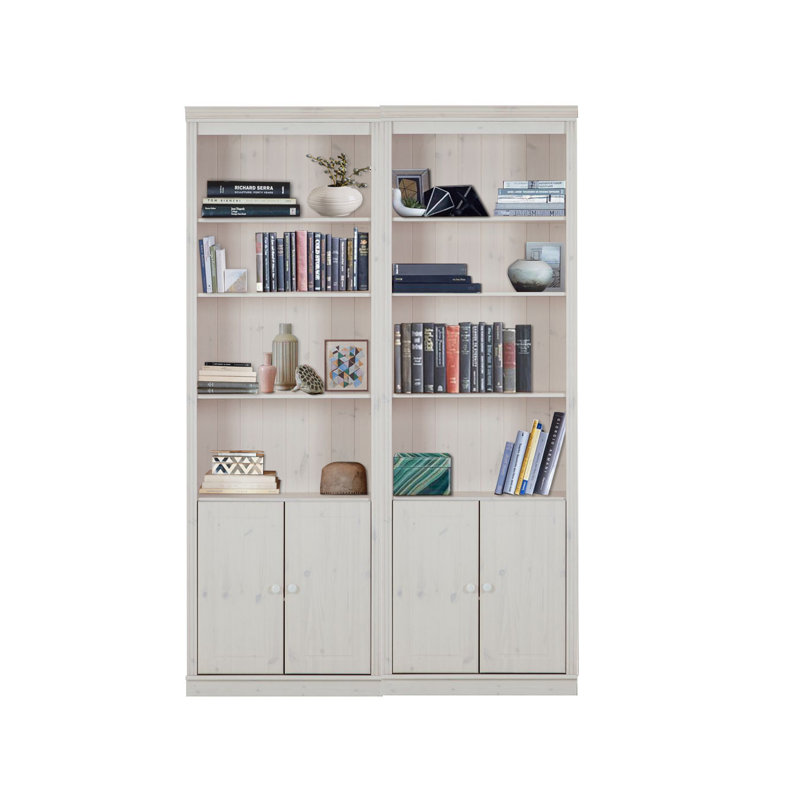 Dejarae 223cm H x 148cm W Library Bookcase, White