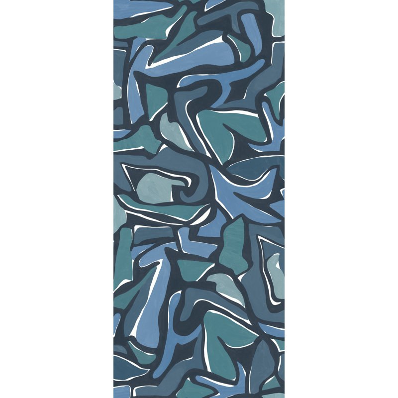 10m x 60cm Puzzle Wallpaper Roll, Bright Blue