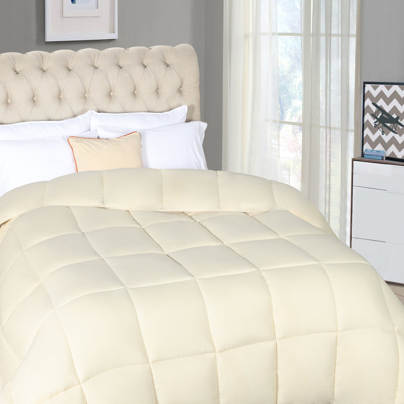 Édredon en duvet synthétique toutes saisons Grand Down - moelleux et hypoallergénique, Ivoire ivoire
