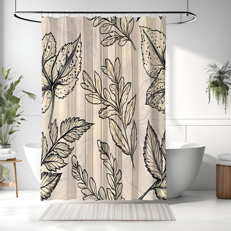 Rideau de douche avec tapis de bain, H 93 po x l 70 po