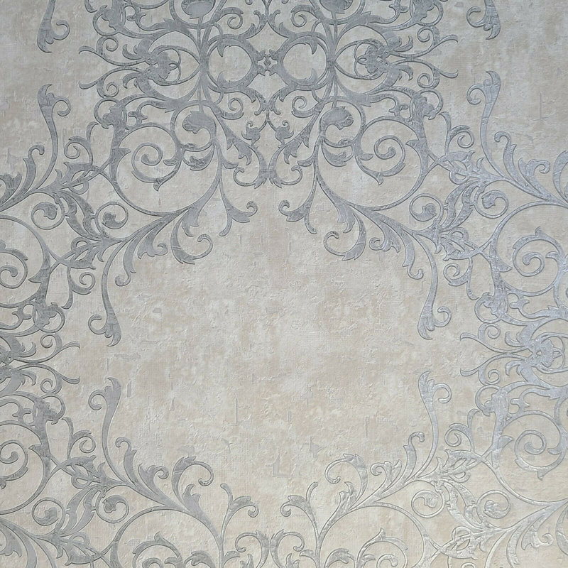 Papier peint damassé victorien Process Gray