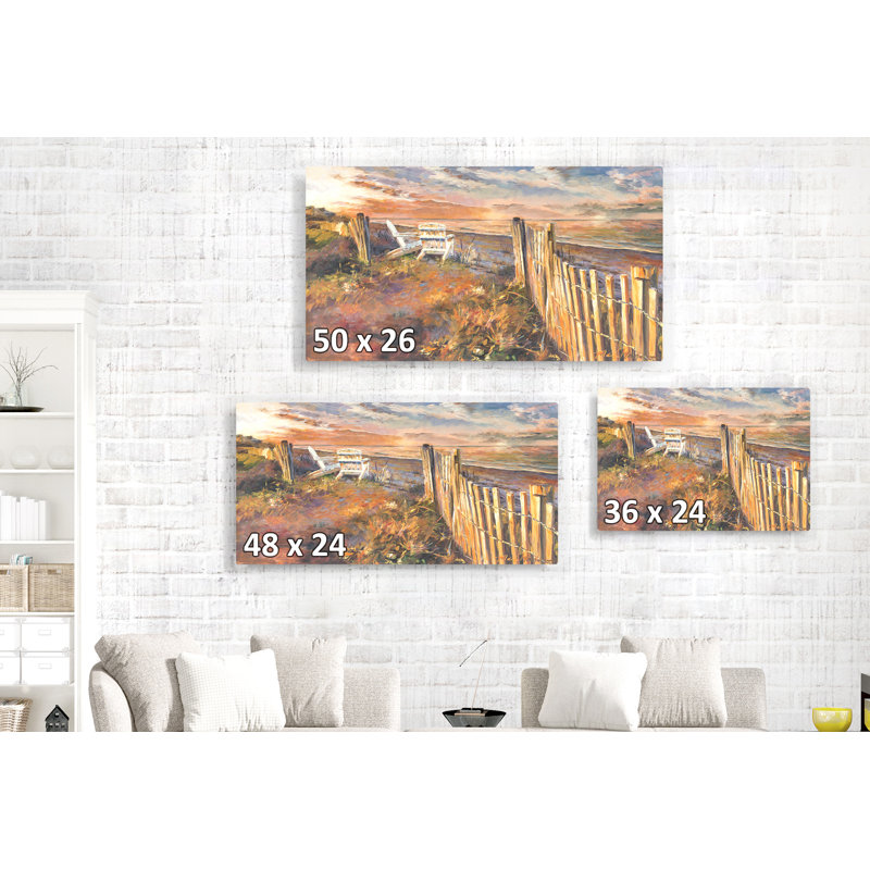 Paire de chaises longues The Beach At Sunset, H 26 po x l 50 po x P 1,5 po