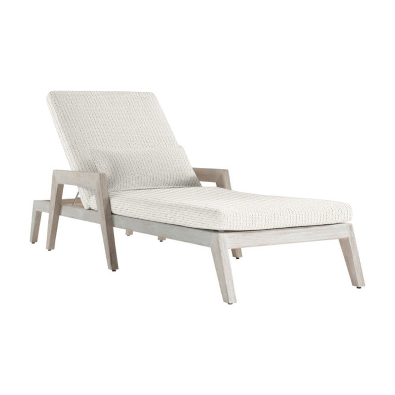 Altea Outdoor Teak Chaise Lounge, Cream Outdoor Poly 6070-002