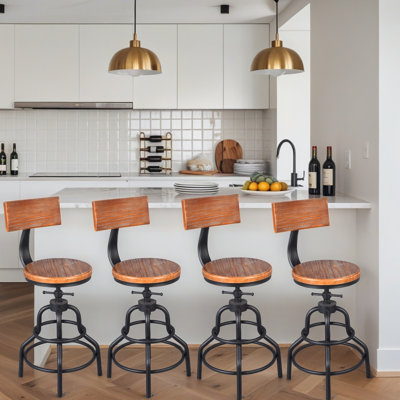 Gianantonio Swivel Adjustable Height Counter Stool with Metal Frame