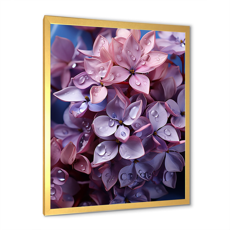 " Essential Lilacs Lullaby II ", Gold Single Picture Framed, 44" H x 34" W x 1.5" D
