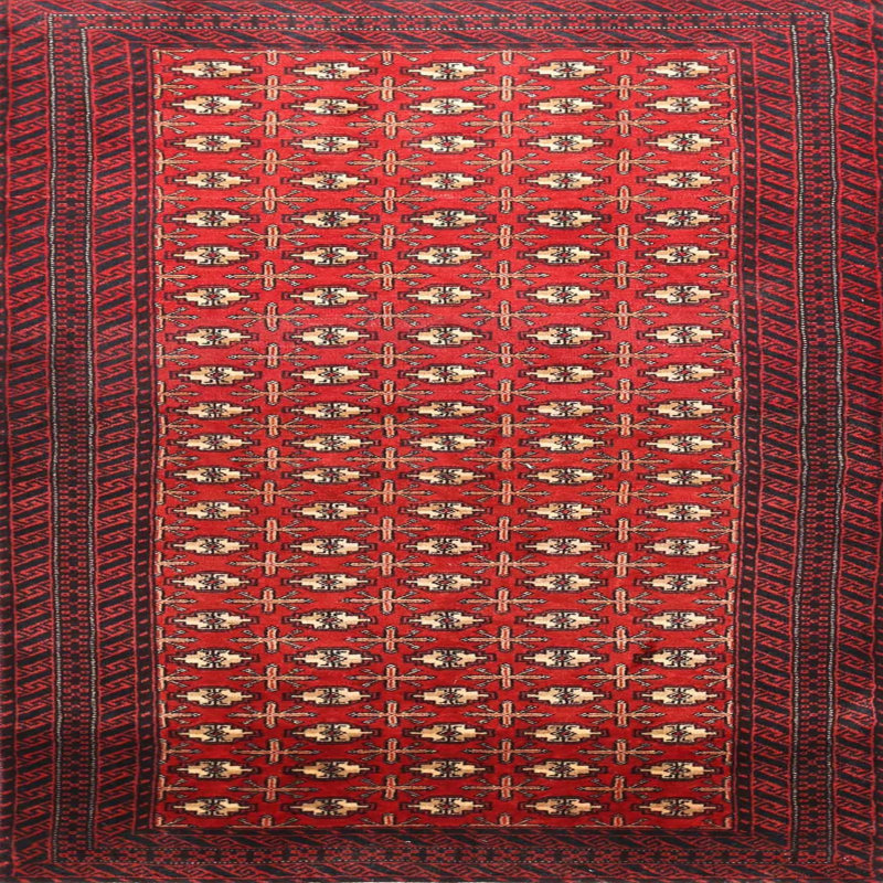 Tapis décoratif traditionnel beige/brun/jaune Hadara, Carré 6 pi