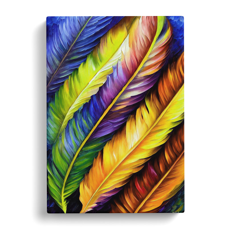 Beautiful Feathers No.1 - Unframed - Wrapped Canvas, 50cm H x 35cm W x 3cm D