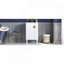 Ensemble de meuble-lavabo simple autoportant avec porte à fermeture douce, poignées en demi-lune chic, style français, blanc, 20 po-128990492-128990493