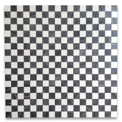 Carreau de mosaïque en marbre argenté 2 x 2