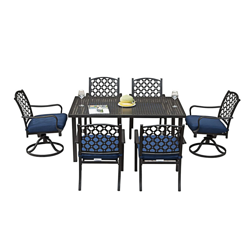 Ensemble repas d'extérieur 7 pièces, Marine