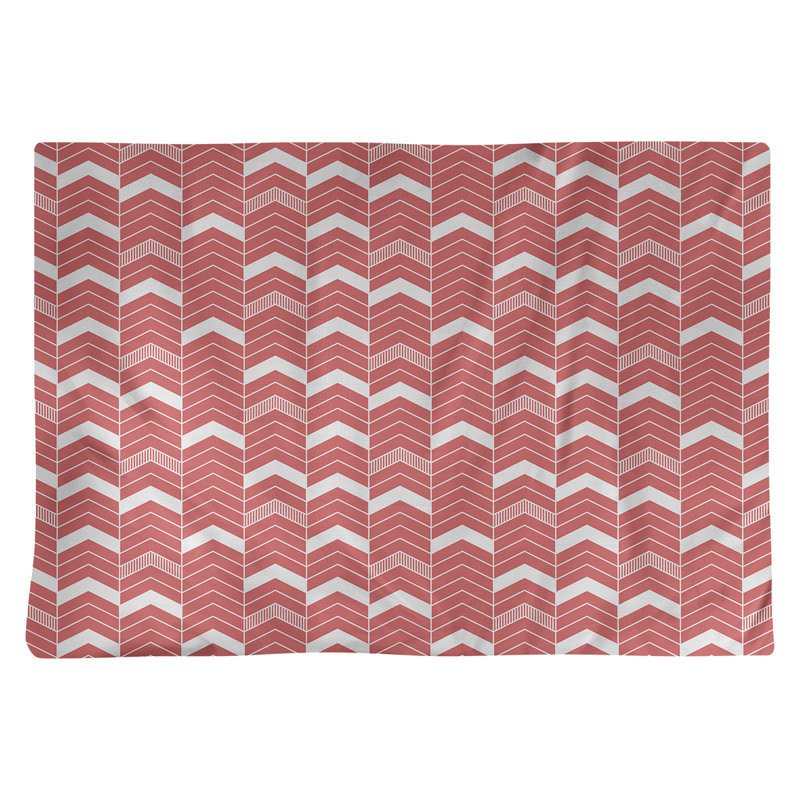 Récapitulatif à chevrons 18" lineed Stephenie, Rouge / Blanc, Coton