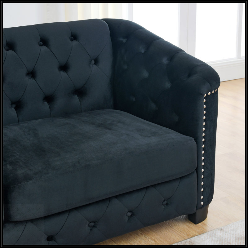 Canapé Chesterfield 59 po, Noir