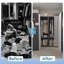 Armoire en métal autoportante avec rideau transparent, tringle et tablette de rangement