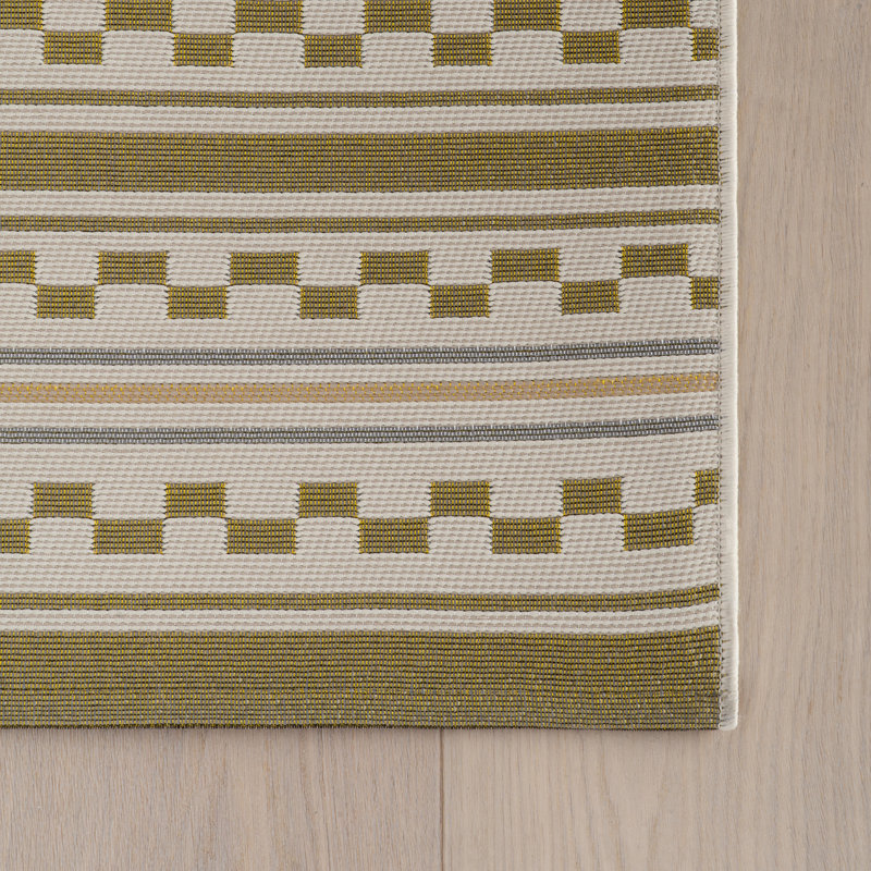 Caldera Modern Checkered Indoor/Outdoor Rug, Beige, Rectangle 8' x 10'